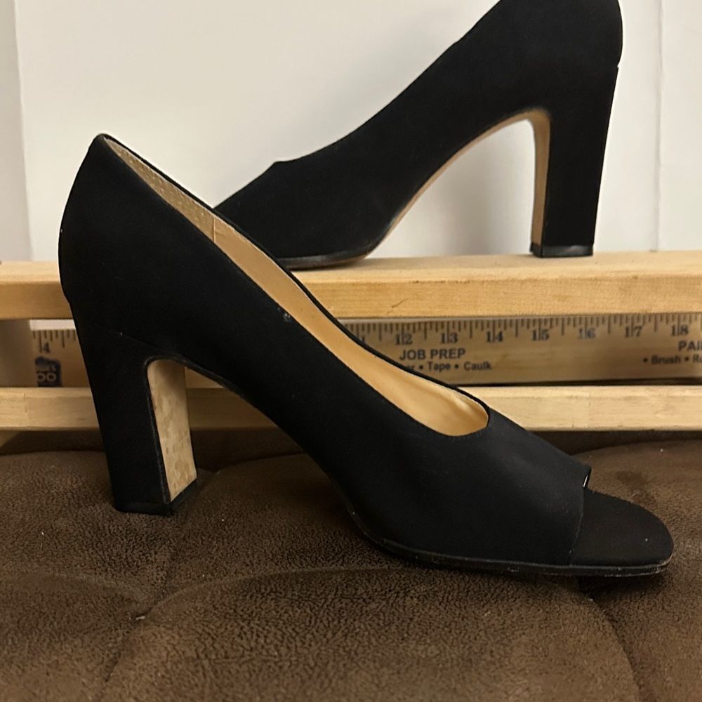 Nine West Black Peep-Toe Heels